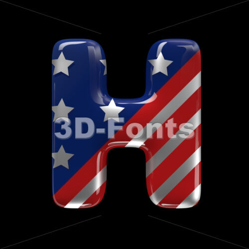 USA comics 3d letter H - Upper-case 3d character