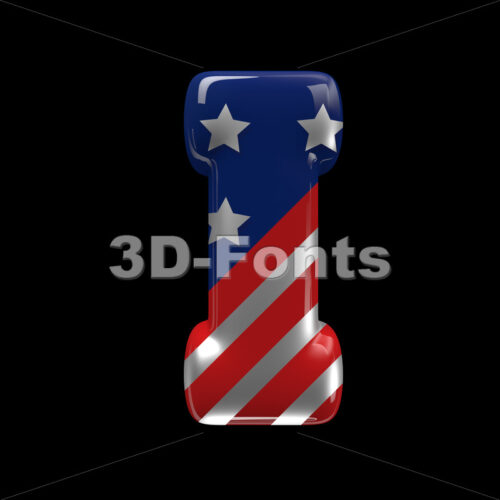 Uppercase patriotic font I - Capital 3d letter
