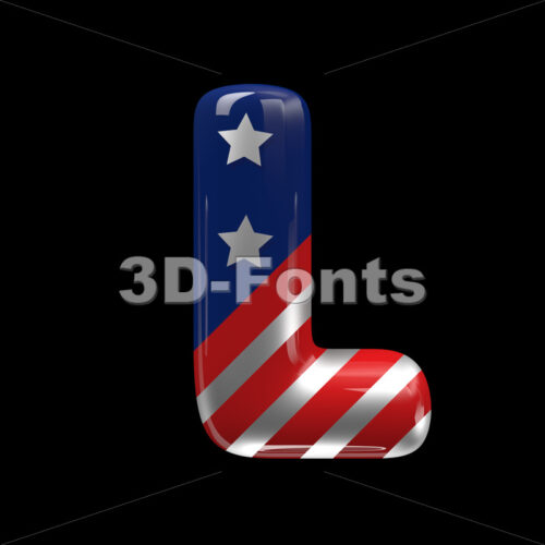 patriotic font L - Capital 3d character