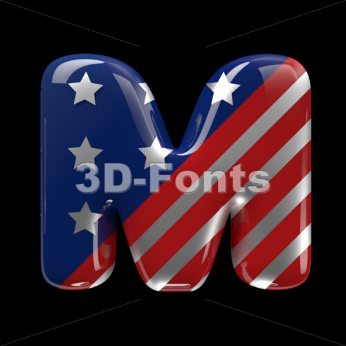 patriotic character M - Capital 3d letter