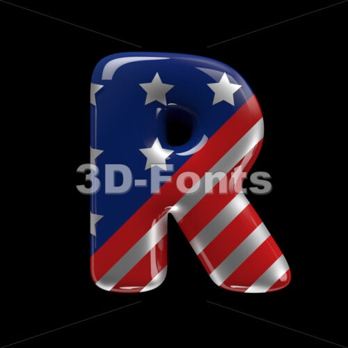 patriotic letter R - Uppercase 3d font