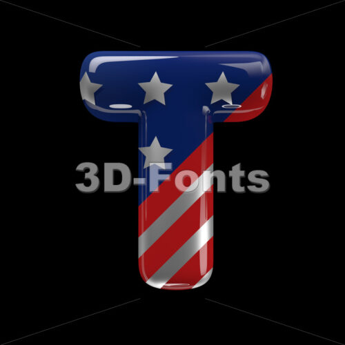 United states character T - Uppercase 3d letter