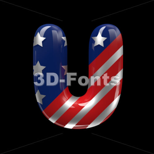 USA comics letter U - Capital 3d font