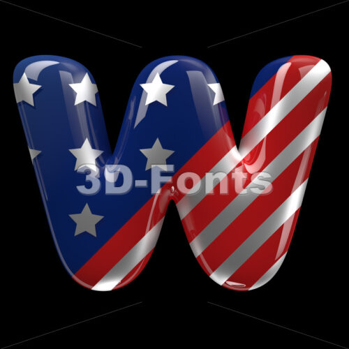 United states font W - Capital 3d letter