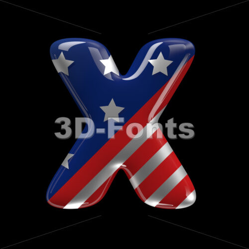 patriotic character X - Upper-case 3d letter