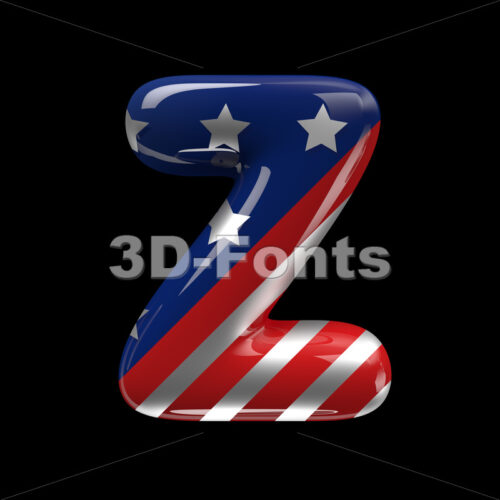 patriotic alphabet letter Z - Upper-case 3d font