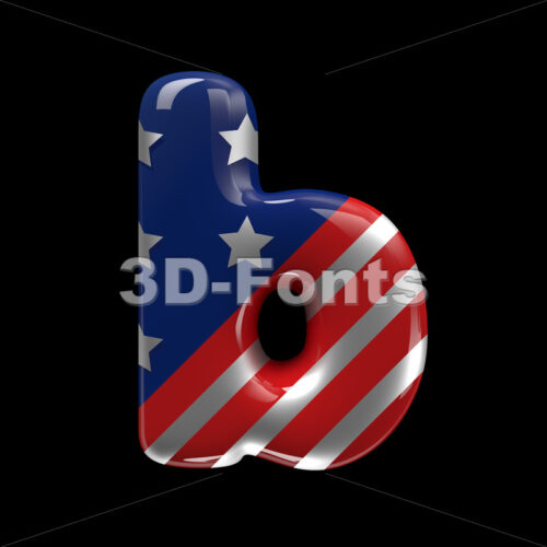 patriotic alphabet character B - Lower-case 3d letter