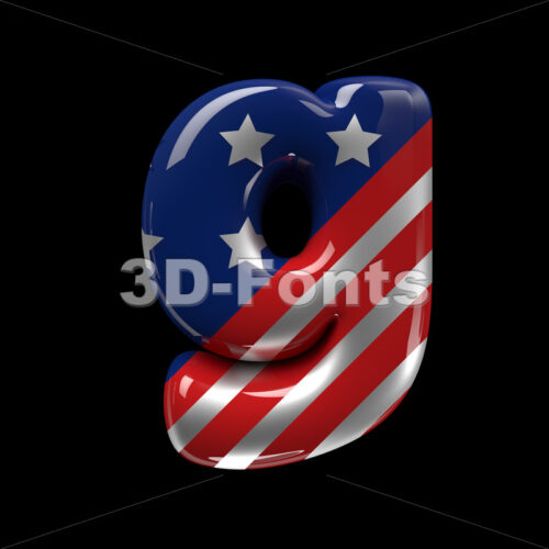 Lowercase USA comics font G - Small 3d character