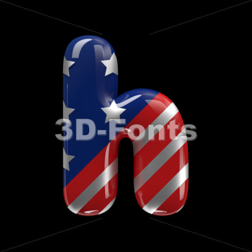 United states font H - Lower-case 3d letter