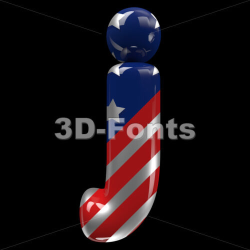 USA comics alphabet character J - Lowercase 3d font