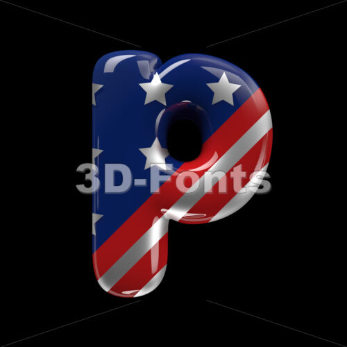 patriotic character P - Lowercase 3d font