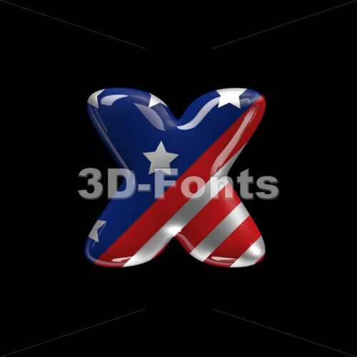 USA comics 3d font X - Small 3d letter