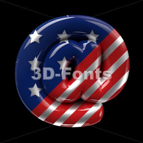 USA comics at sign - 3d Arobase symbol