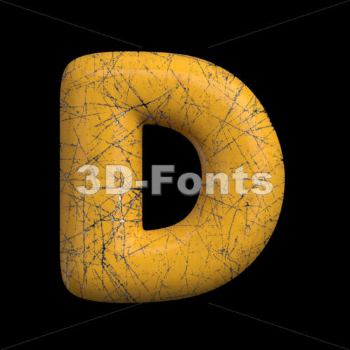 Industrial font D - Capital 3d character