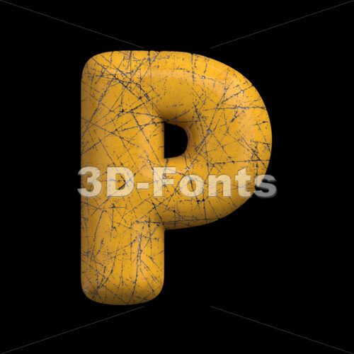 Upper-case Industrial character P - Capital 3d font