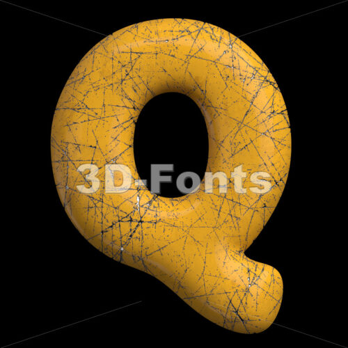 Industrial font Q - Upper-case 3d character