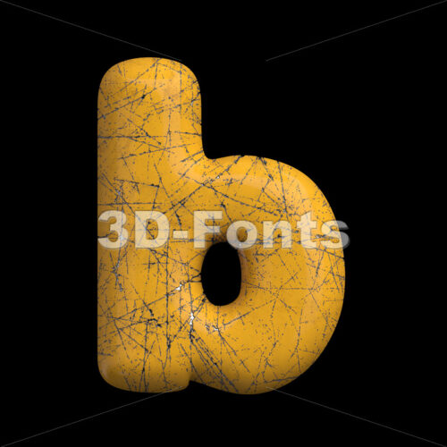 Industrial alphabet character B - Lower-case 3d letter
