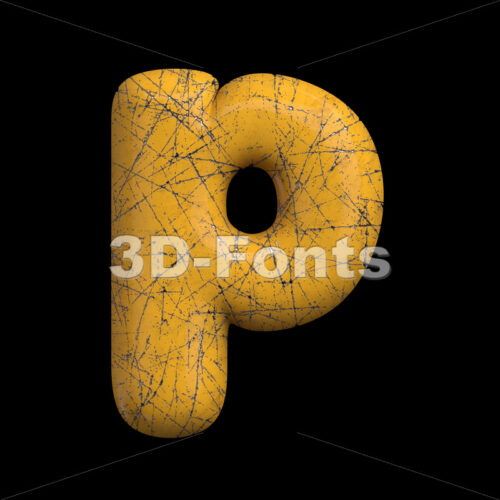 Industrial character P - Lowercase 3d font