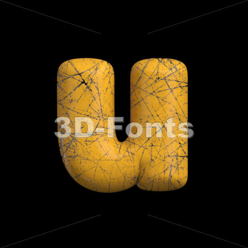 Industrial alphabet character U - Small 3d letter