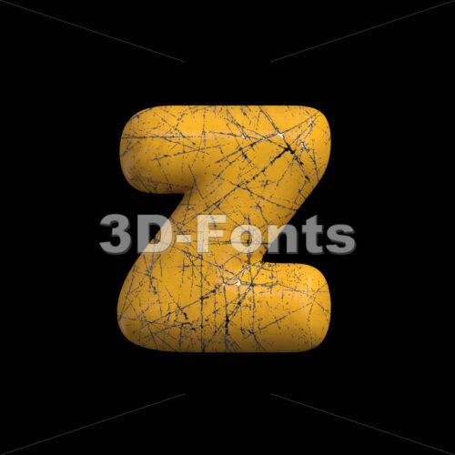 Industrial 3d character Z - Lower-case 3d font