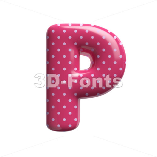 Upper-case glossy spotted character P