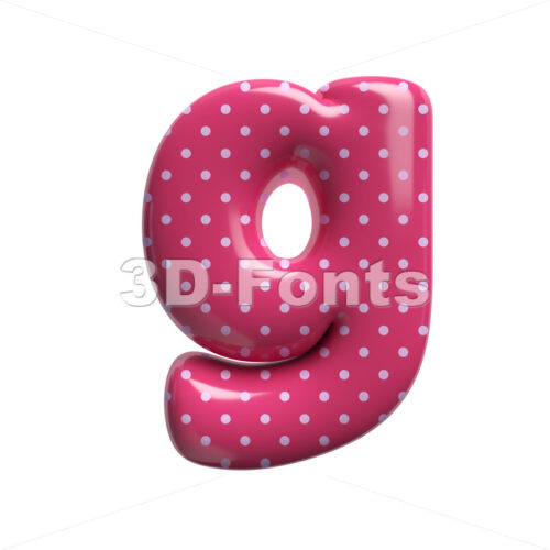 Lowercase Polka dot font G - Small 3d character