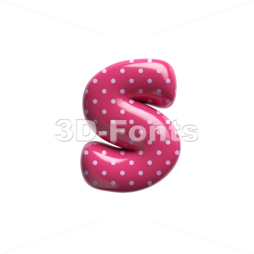 Pink dotted letter S - Lowercase 3d font
