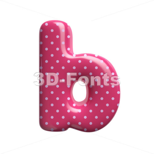 glossy spotted alphabet character B - Lower-case 3d letter