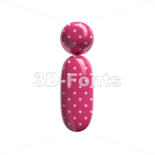 glossy spotted alphabet letter I - Small 3d character