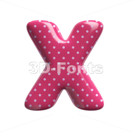 glossy spotted character X - Upper-case 3d letter