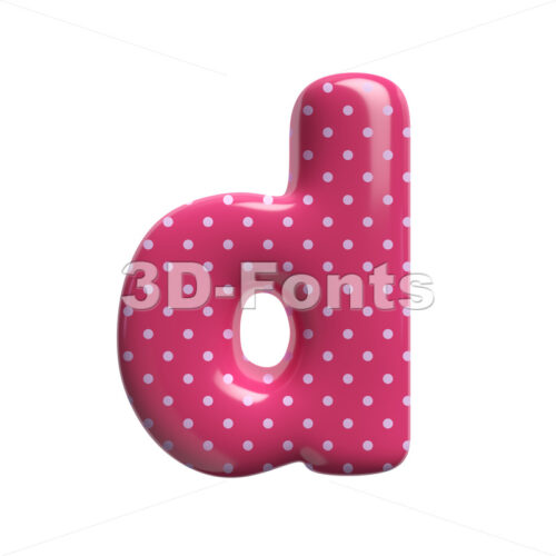pink retro alphabet letter D - Lowercase 3d font