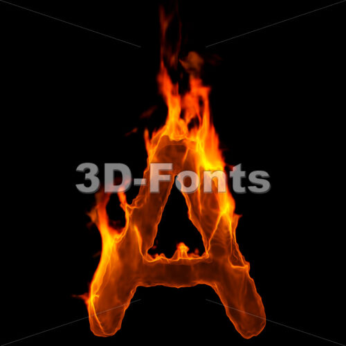 fire letter A - Capital 3d character