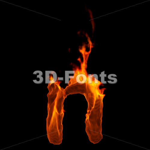 Lower-case fire letter N - Small 3d font 