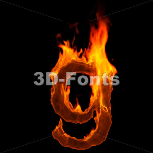 Lowercase fire font G - Small 3d character