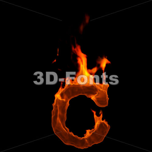 Small fire font C - Lowercase 3d character - 3D Fonts Collections
