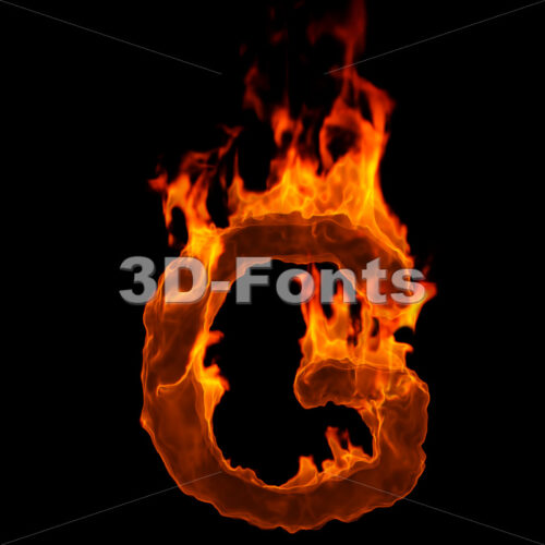 Uppercase fire character G - Capital 3d font