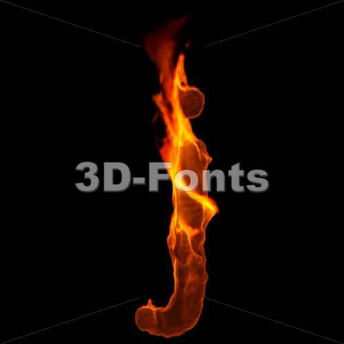 fire alphabet character J - Lowercase 3d font