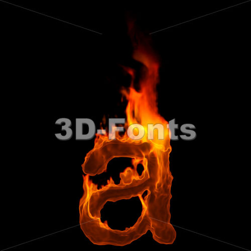 fire font A - Lowercase 3d letter