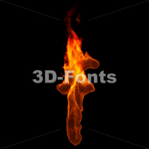 fire letter F - Small 3d font - 3D Fonts Collections 