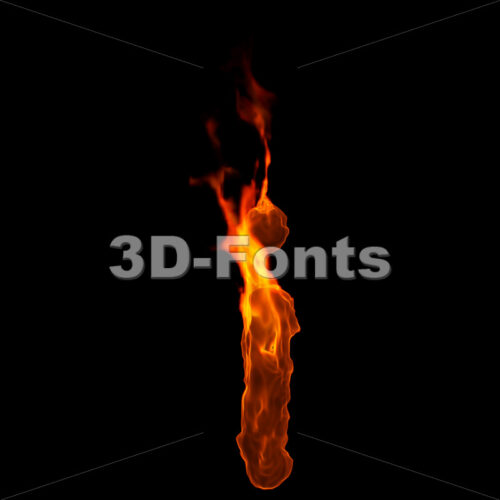 flamig alphabet letter I - Small 3d character
