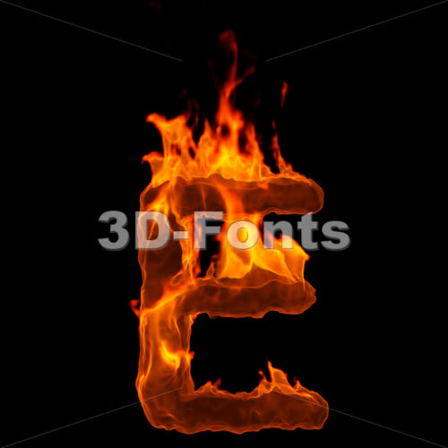 flamig character E - Capital 3d letter