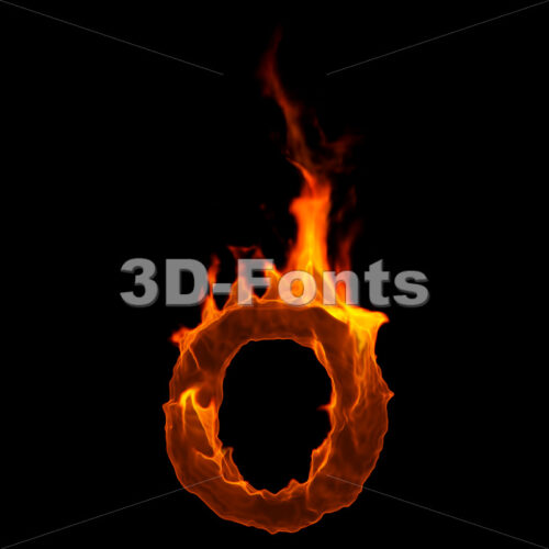 flamig font O - Small 3d letter - 3D Fonts Collections