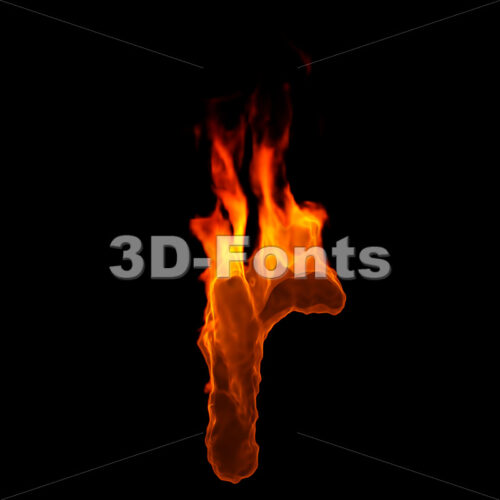 Small fire character R - Lower-case 3d letter
