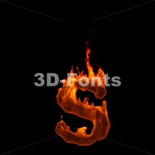 burning letter S - Lowercase 3d font - 3D Fonts Collections