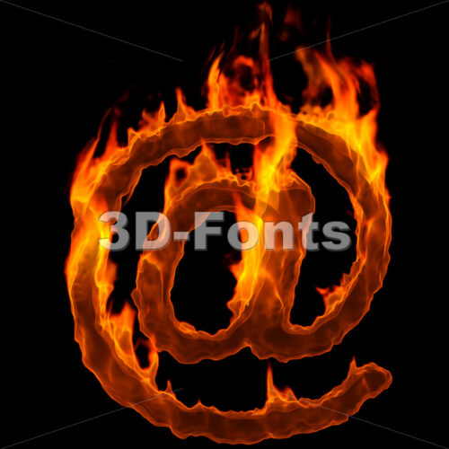 fire at sign - 3d Arobase symbol - 3D Fonts Collections