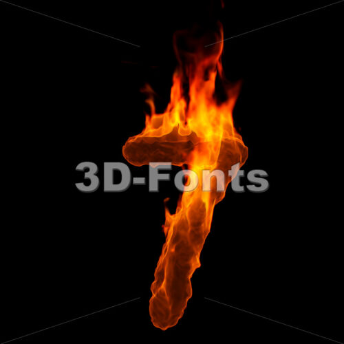 fire digit 7 - 3d number - 3D Fonts Collections