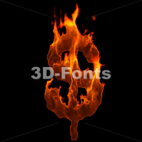 fire dollar currency sign - 3d Money symbol - 3D Fonts Collections