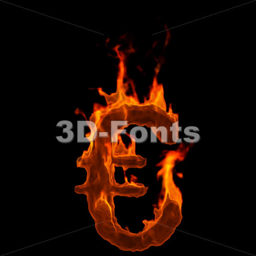 fire euro currency sign - 3d Business symbol - 3D Fonts Collections