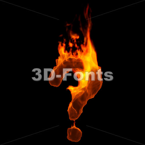 fire interrogation point - 3d sign - 3D Fonts Collections
