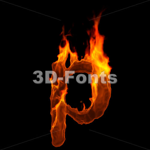 flamig character P - Lowercase 3d font